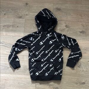 Champion Black Logo Kid’s Hoodie